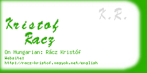 kristof racz business card