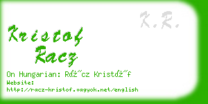 kristof racz business card